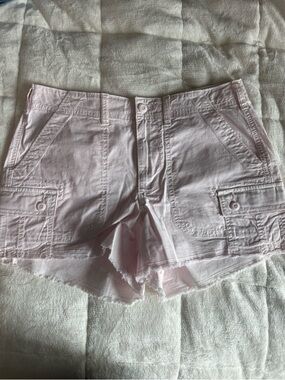 American Eagle Outfitters Pale Pink Cargo Denim Shorts